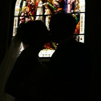 Bride and Groom in Silhouette