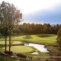 Glenmaura National Golf Course, Moosic, PA view from the clubhouse of the golf course in the fall season