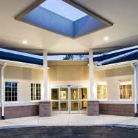 Susquehanna GI Building, Montoursville, PA Exterior view main entrance under covered entrance with large overhead skylight